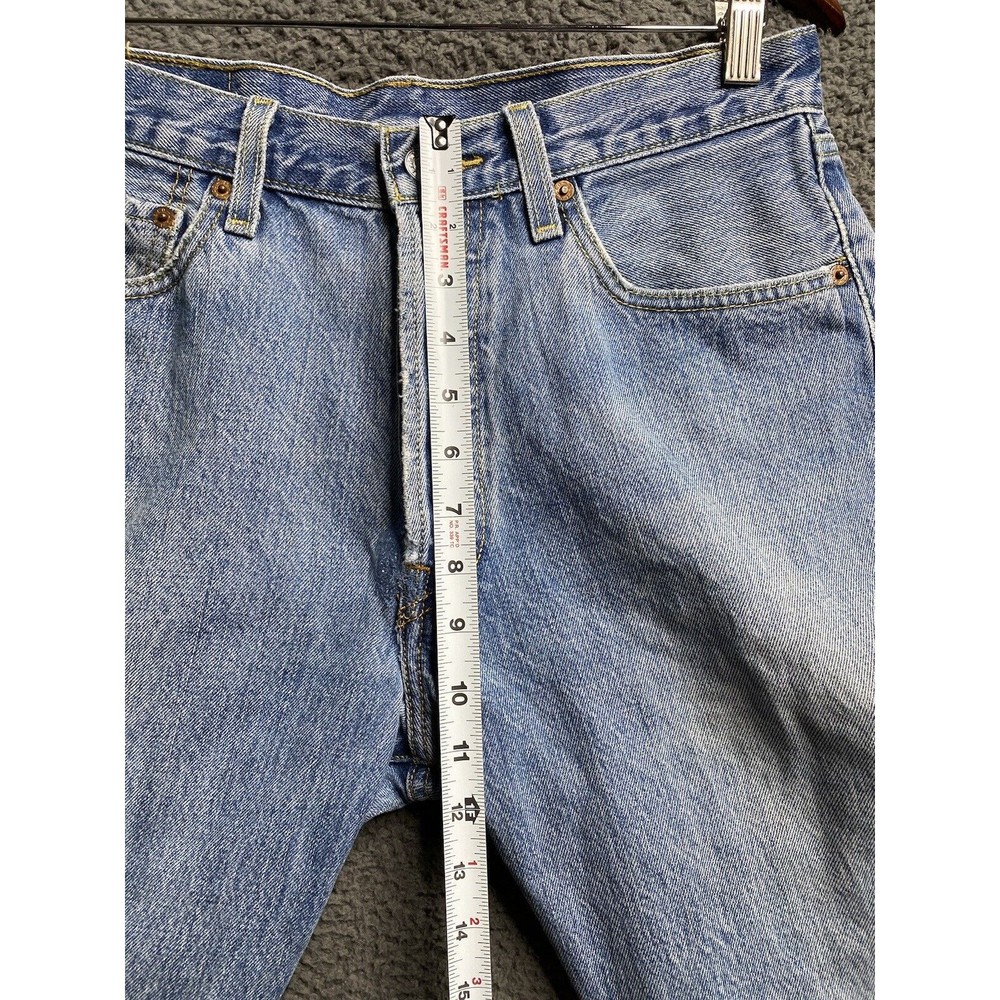 Vintage Y2K Levi's 501 Button Fly Denim Jeans (measured 32x34) Light Wash - Picture 9 of 16